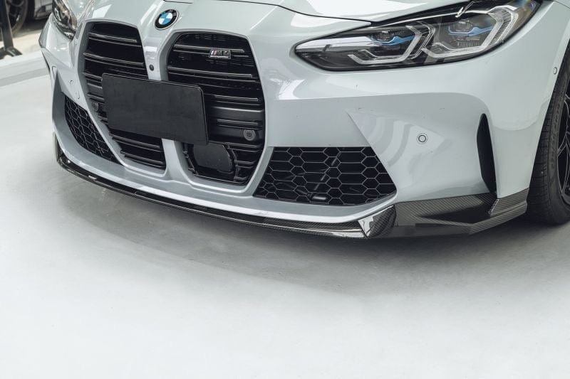 BMW M3/M4 M Performance Style Carbon Fibre Front Lip Spoiler (G80/G81/G82/G83) - Twenty Two Tuning Front Lip