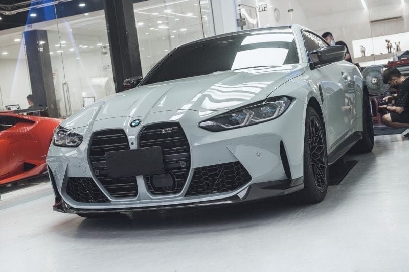 BMW M3/M4 M Performance Style Carbon Fibre Front Lip Spoiler (G80/G81/G82/G83) - Twenty Two Tuning Front Lip