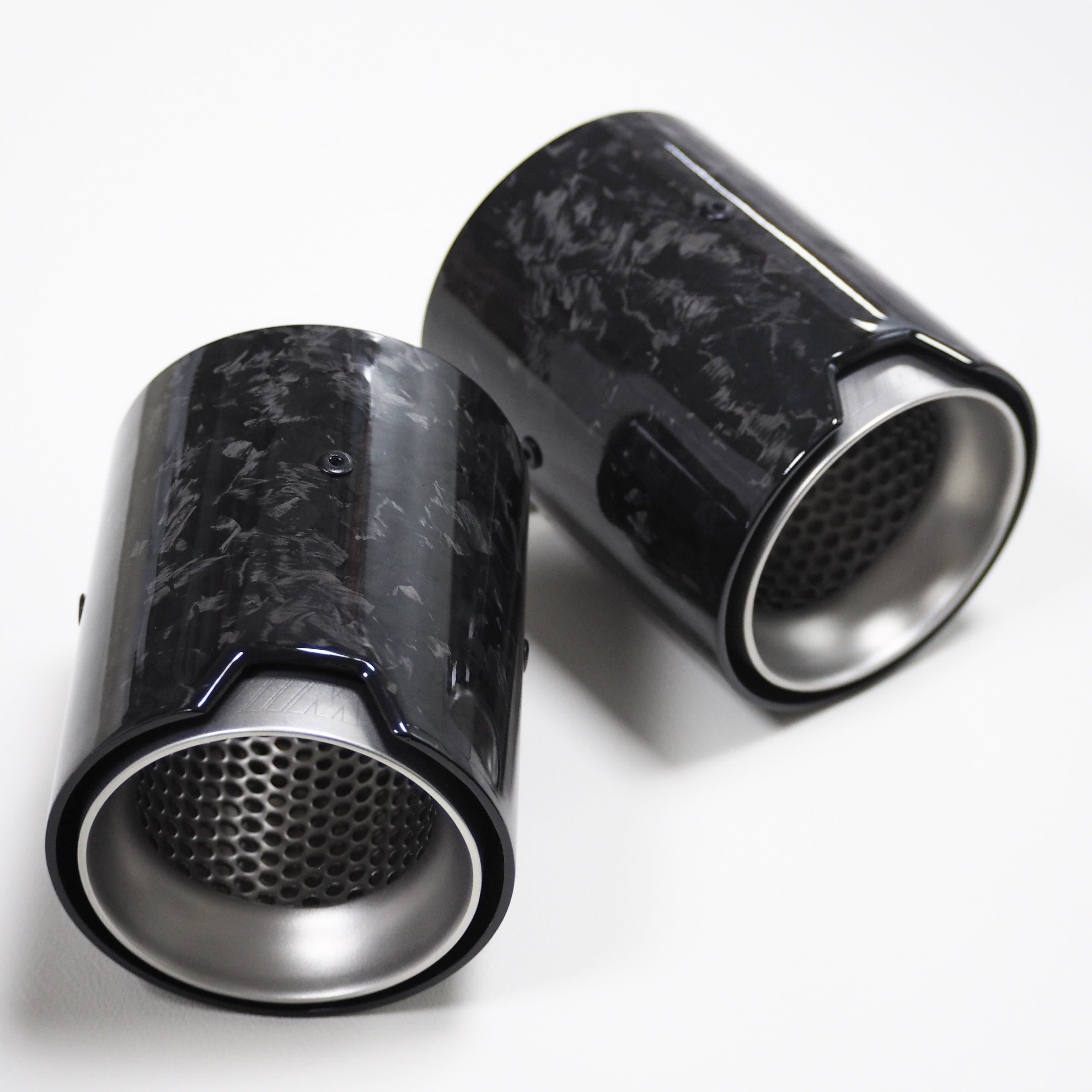 BMW M4 (F82/F83) Forged Carbon OEM M Performance Style Exhaust Tips - Twenty Two Tuning Exhaust Tips