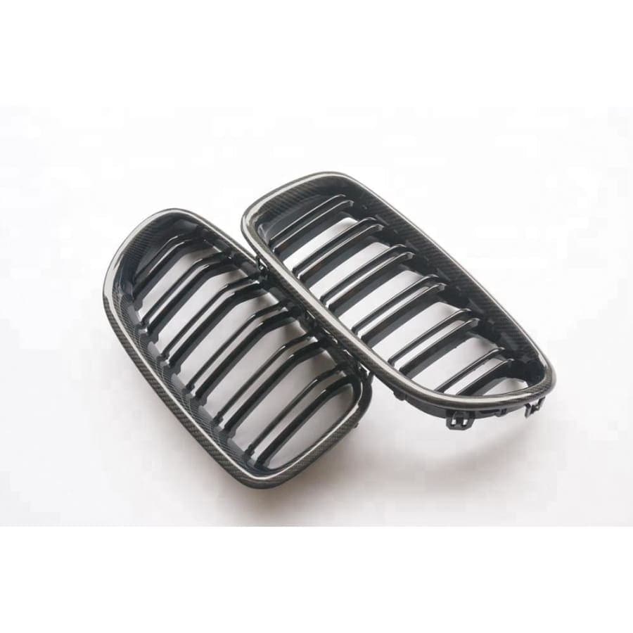 BMW X5/X5M/X6/X6M M Style Carbon Fibre Front Grilles - Twenty Two Tuning Front Grille
