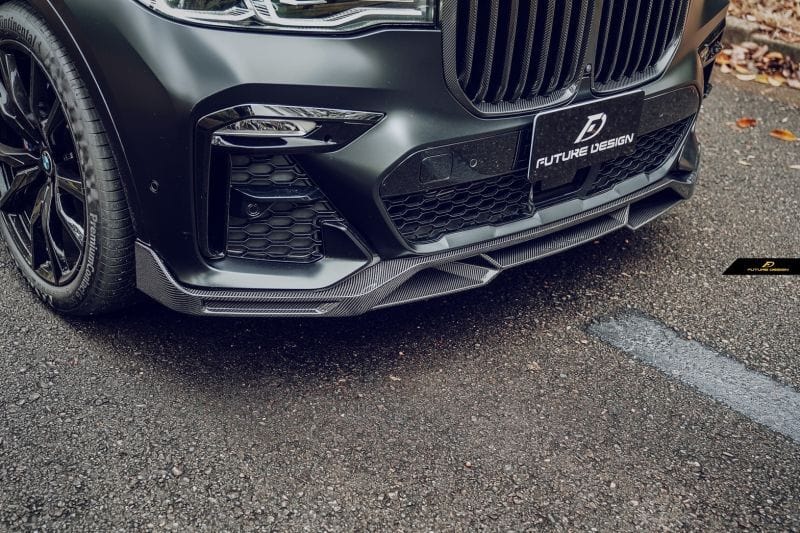 BMW X7 (G07) Future Design Carbon Fibre Front Lip Spoiler - Future Design Front Lip