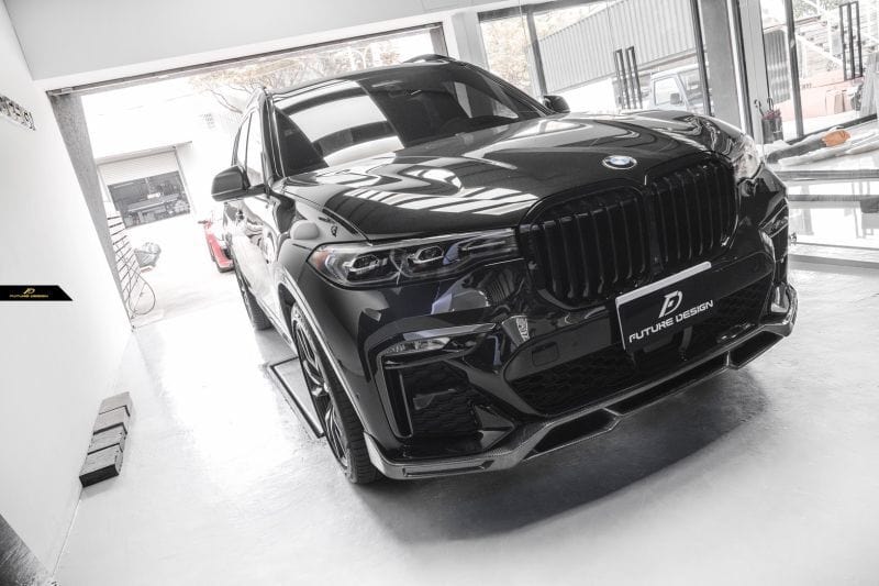 BMW X7 (G07) Future Design Carbon Fibre Front Lip Spoiler - Future Design Front Lip