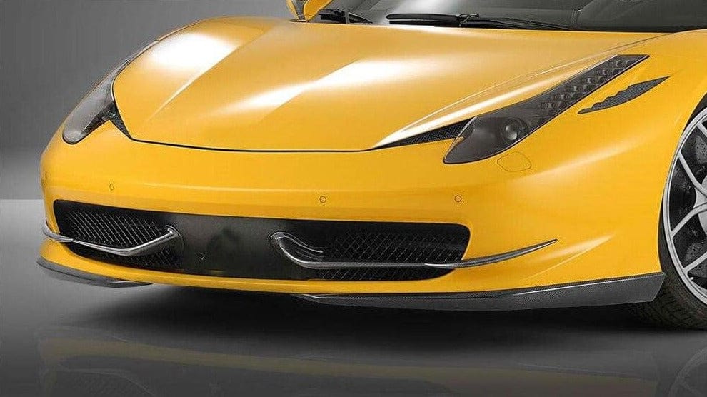 Ferrari 458 Italia - Carbon Fibre Front Bumper Intake Trims - Twenty Two Tuning Front Canards/Bumper Inserts