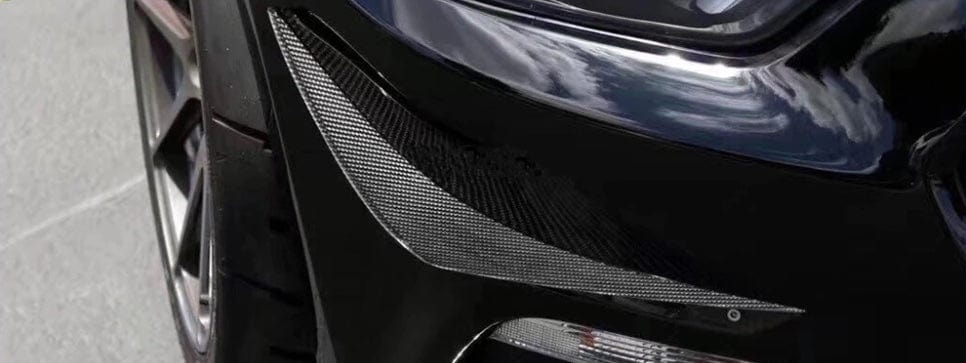 Ford Mustang (6th Gen.) Pre-Facelift Carbon Fibre Front Bumper Canards - Twenty Two Tuning Front Canards/Bumper Inserts