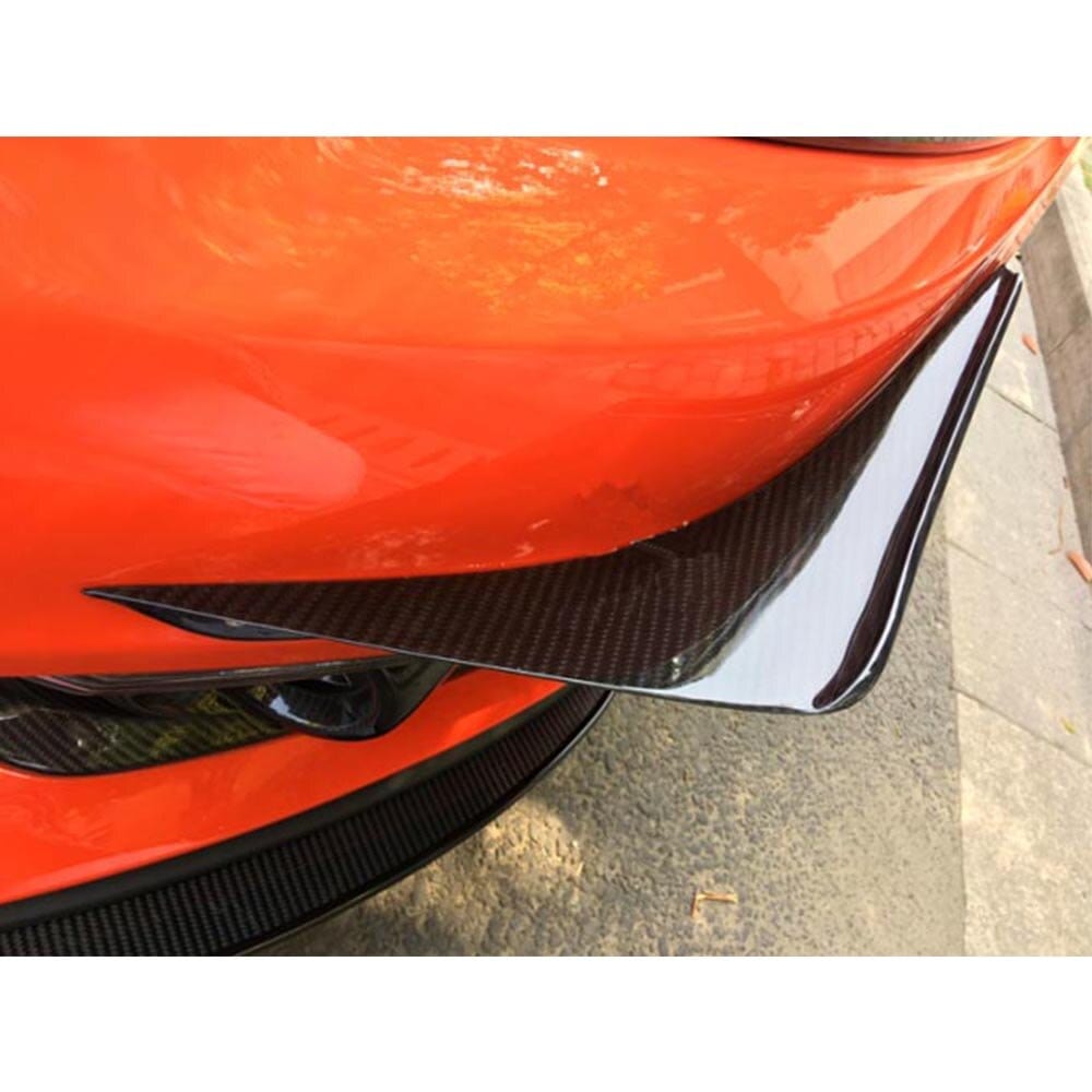 Ford Mustang (6th Gen.) Pre-Facelift Carbon Fibre Front Bumper Canards - Twenty Two Tuning Front Canards/Bumper Inserts