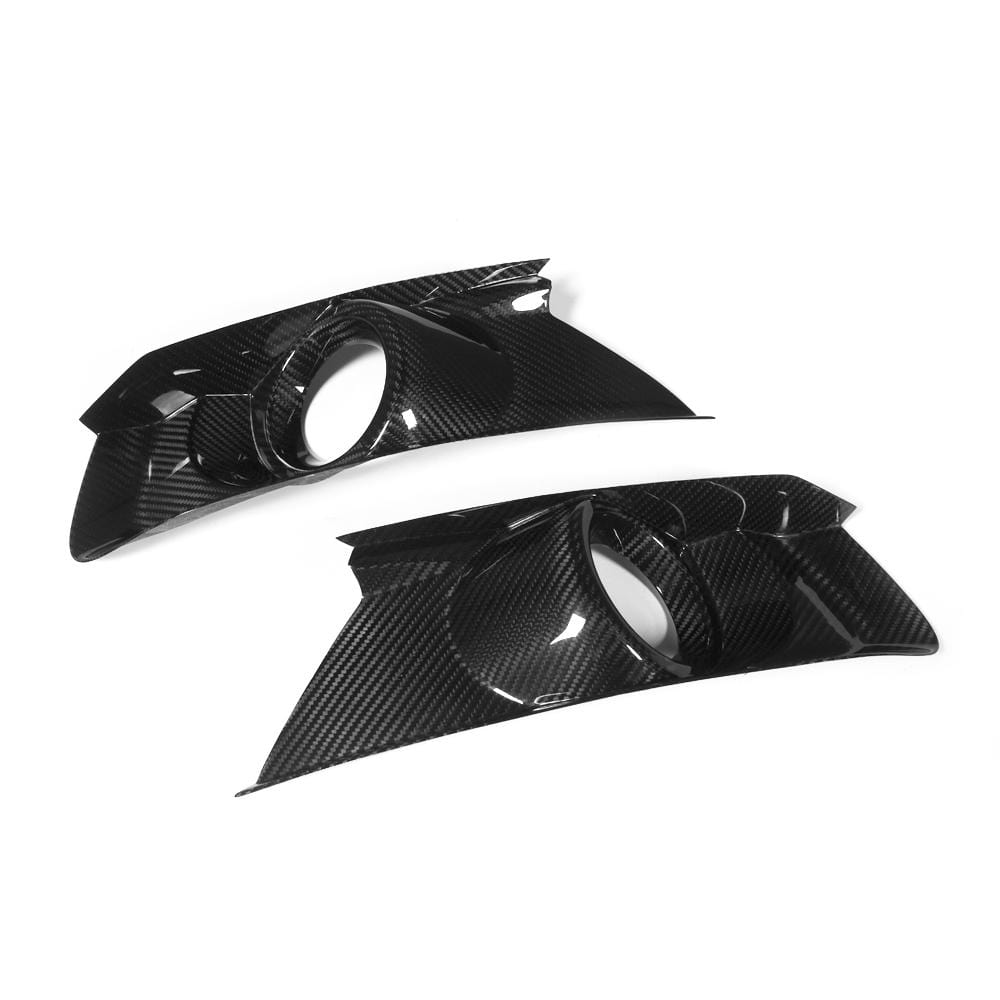 Ford Mustang (6th Gen.) Pre-Facelift Carbon Fibre Front Fog Light Trims - Twenty Two Tuning Front Canards/Bumper Inserts