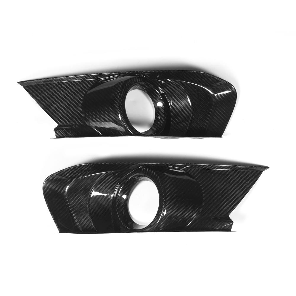 Ford Mustang (6th Gen.) Pre-Facelift Carbon Fibre Front Fog Light Trims - Twenty Two Tuning Front Canards/Bumper Inserts