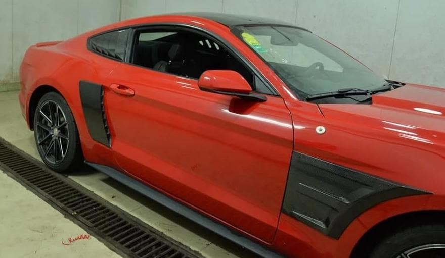 Ford Mustang (6th Gen.) Pre-facelift Carbon Fibre Rear Side Panel Trims - Twenty Two Tuning Side Blade Kit