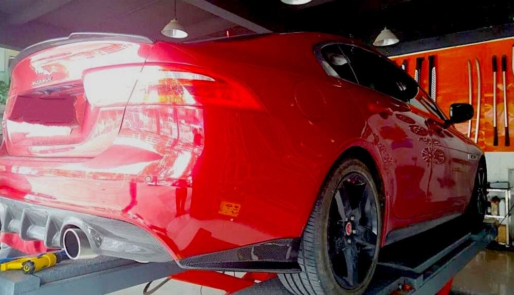 Jaguar XE (X760) SVR Style Carbon Fibre Rear Bumper Canards - Twenty Two Tuning Rear Canards