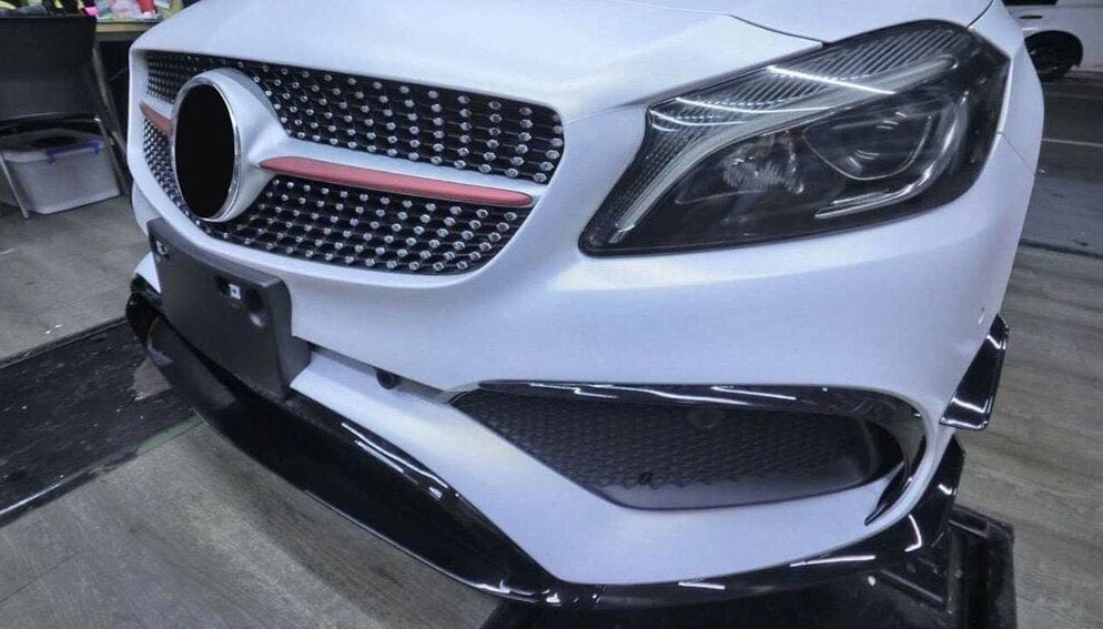 Carbon Fiber Front Lip and Canards for Mercedes A-Class A45 W176