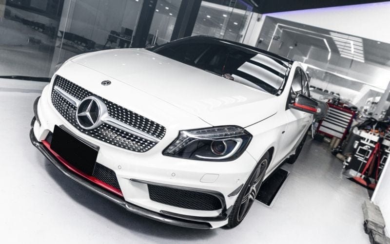 Mercedes Benz A-Class/A45 (W176) REVO Style Carbon Fibre Front Canards - Twenty Two Tuning Front Canards/Bumper Inserts