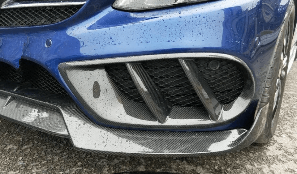Mercedes Benz C-Class/C43 (W205/C205/A205) Carbon Fibre Front Fog Air Vent Trim - Twenty Two Tuning Front Canards/Bumper Inserts