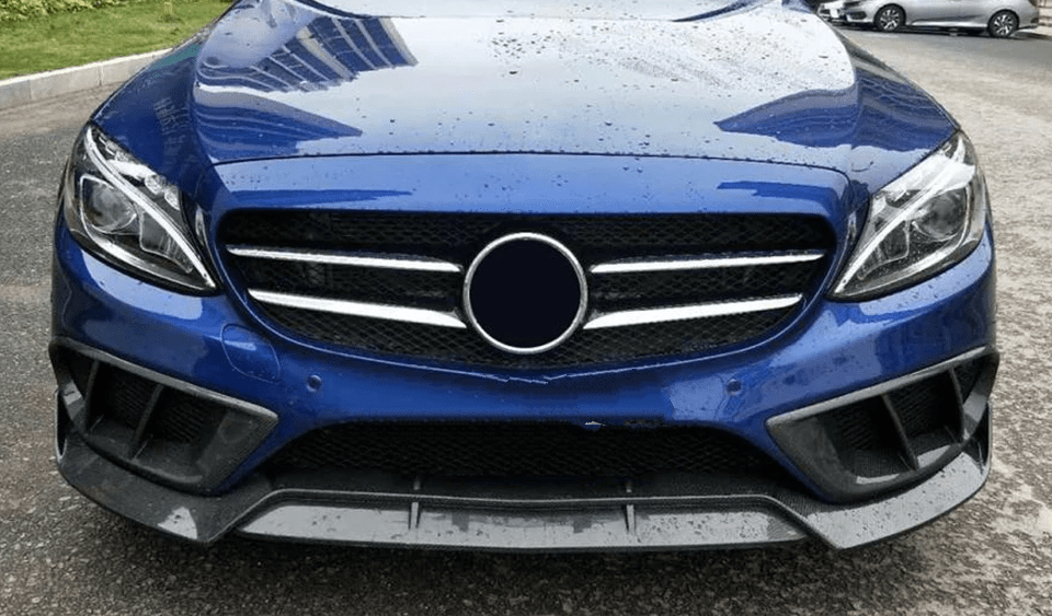 Mercedes Benz C-Class/C43 (W205/C205/A205) Carbon Fibre Front Fog Air Vent Trim - Twenty Two Tuning Front Canards/Bumper Inserts