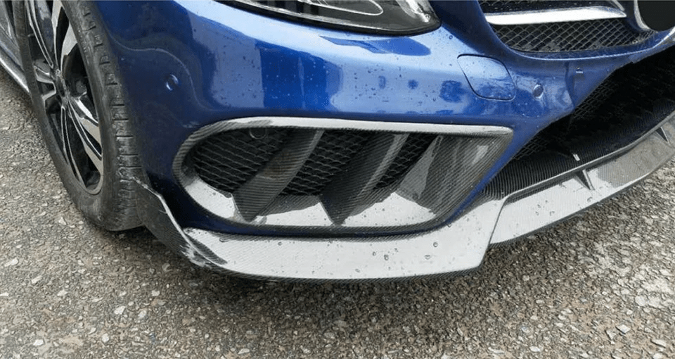 Mercedes Benz C-Class/C43 (W205/C205/A205) Carbon Fibre Front Fog Air Vent Trim - Twenty Two Tuning Front Canards/Bumper Inserts