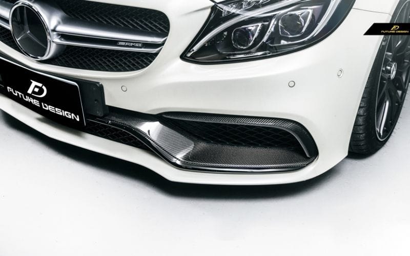 Mercedes Benz C63 (A205/C205/W205/S205) Future Design Carbon Fibre Front Bumper Centre Trim - Future Design Front Canards/Bumper Inserts