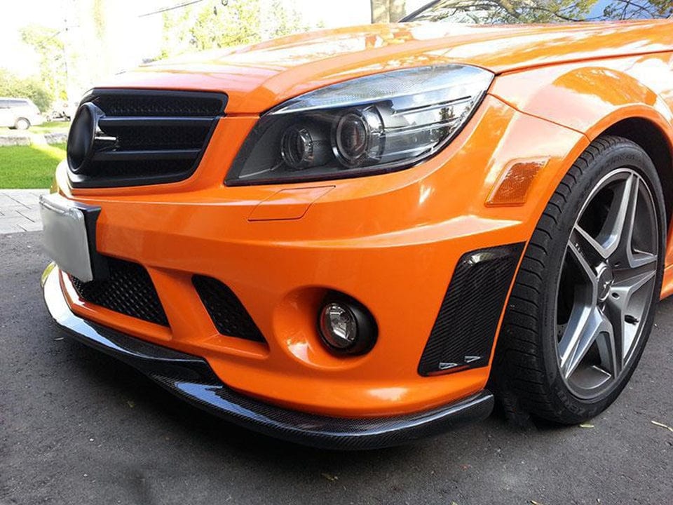 Mercedes Benz C63 (W204) PFL Carbon Fibre Front Bumper Canards - Twenty Two Tuning Front Canards/Bumper Inserts