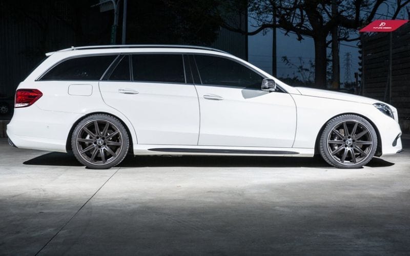 Mercedes Benz E-Class (W212/S212) Future Design Carbon Fiber Side Skirt Trim - Future Design Side Skirts