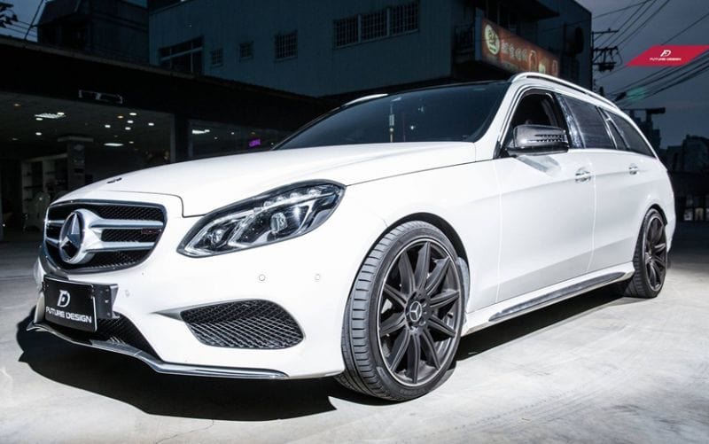 Mercedes Benz E-Class (W212/S212) Future Design Carbon Fiber Side Skirt Trim - Future Design Side Skirts