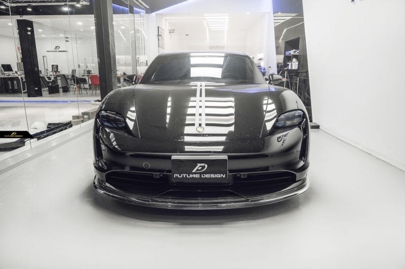 Porsche Taycan (9J1) Future Design Carbon Fibre Front Lip - Future Design Front Lip