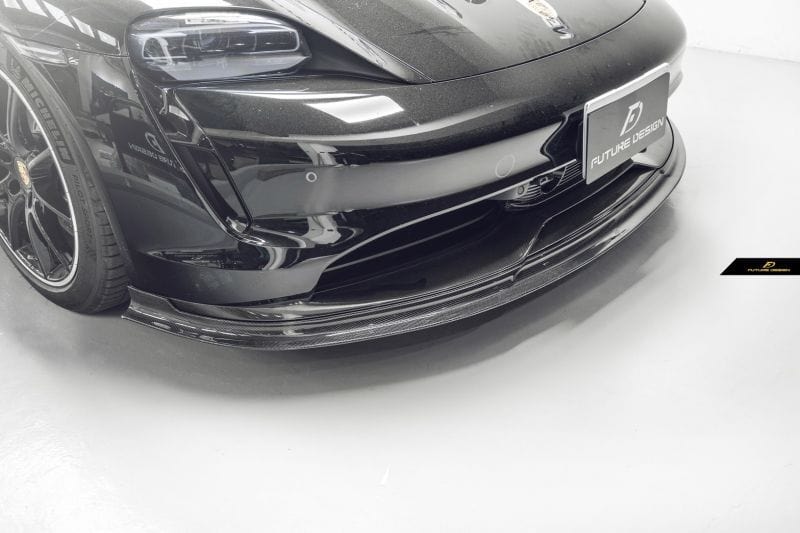 Porsche Taycan (9J1) Future Design Carbon Fibre Front Lip - Future Design Front Lip