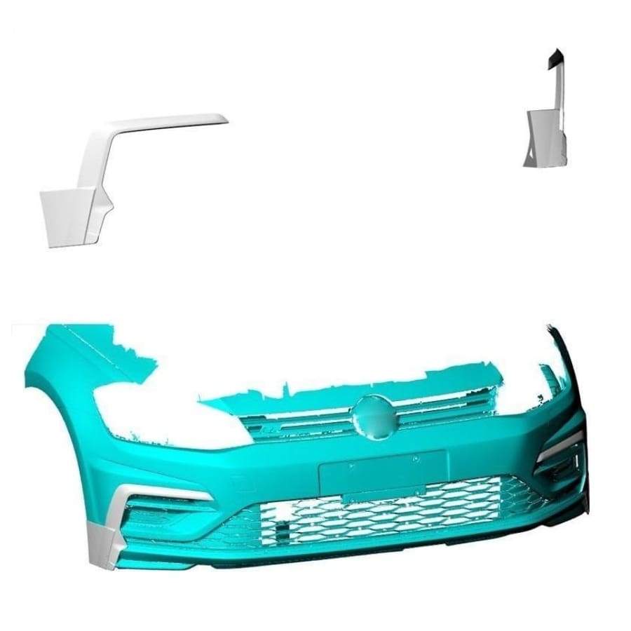 Volkswagen Golf R (Mk7.5) Carbon Fibre Front Fog Light Surrounds - Twenty Two Tuning Front Canards/Bumper Inserts